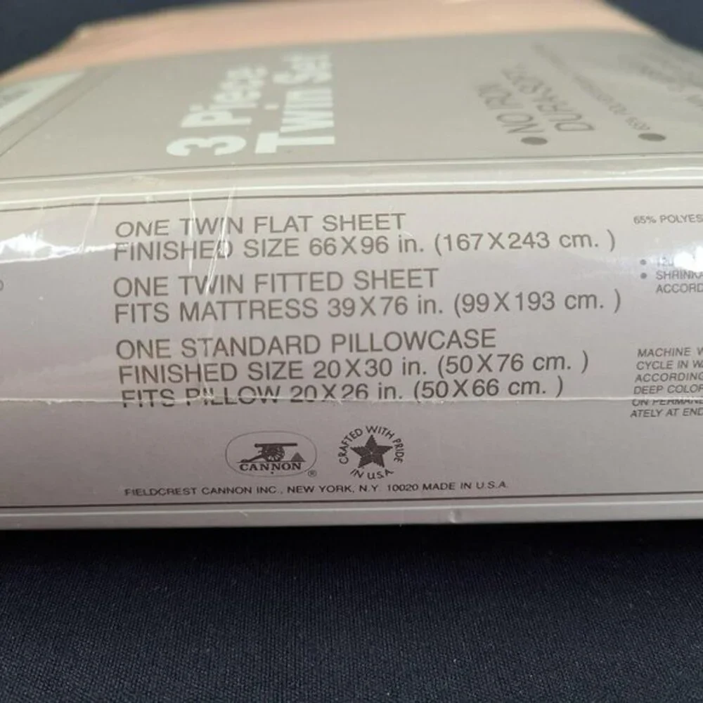 Cannon Monticello‎ Twin Sheet Set Peach Color Cottagecore 3 Piece Blend Vtg New